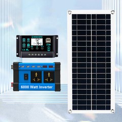 6000W Complete Solar Panel Kit Solar Power Generator 100A Home 110V/220V System