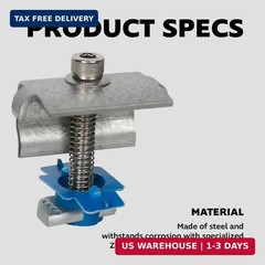 SPEC158-5PK Solar Panel End Clamps for 1-5/8 in. Steel Strut Channel, Solar Pane