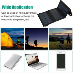 100W USB Solar Panel Folding Power Bank Outdoor Camping Hiking Phone Charger Kit