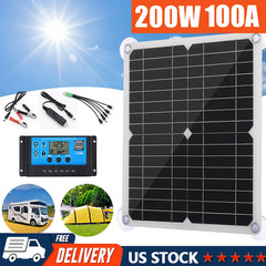 200 Watts Solar Panel Kit 100A 12V Battery Charger with Controller Caravan Boat