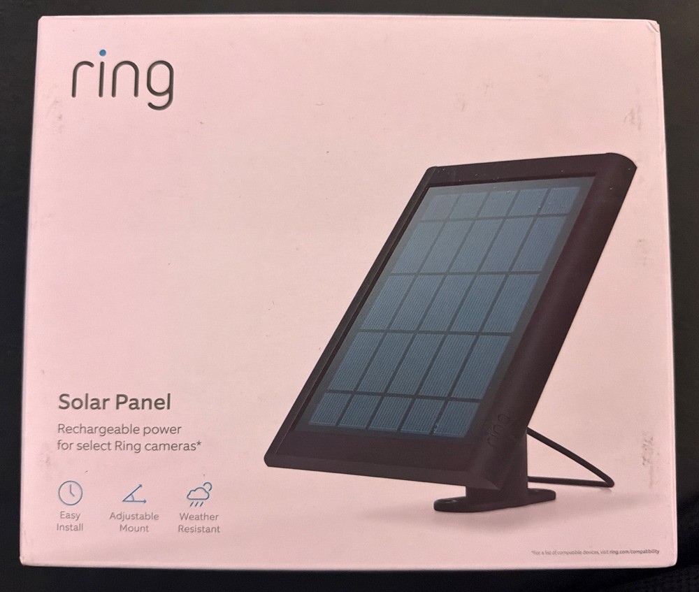 Ring Solar Panel Rechargeable Power for Select Ring Cameras Rated at 2.4W