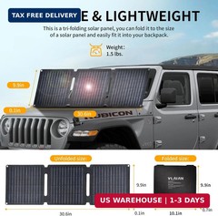 30W Portable Solar Panel,Foldable Solar Panels Charger for Camping Hiking Outdoo
