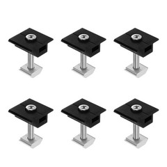 6pcs Solar Panel Mount Mid Clamps t Clips 30mm Aluminum for RVs Black