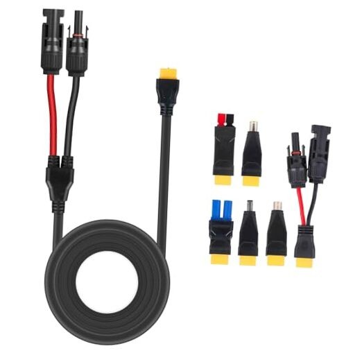 Solar Panel Connector Kit 6 in 1 Cable Solar Connector 14AWG Heavy-Duty 33FT