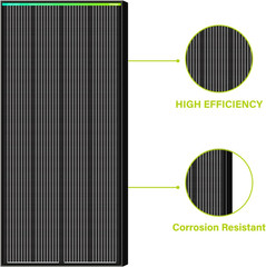 PRO 200 Watt 12 Volt Monocrystalline 200W 12V Solar Panel, 9 Busbar PV Module, H