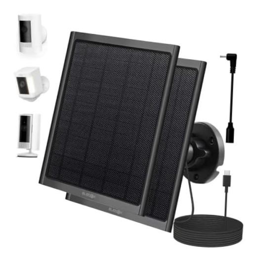 Solar Panel for Ring Camera, 8W High Power Solar Charger for Black