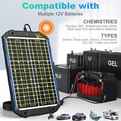 20W 12V Solar Battery Trickle Charger & Maintainer PRO, Built-in Intelligent …