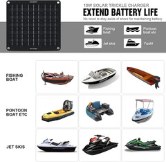 ECO-WORTHY 10W 12V Solar Battery Charger Trickle Maintainer Kit for Car | Waterp