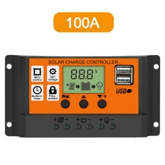 100A MTTP Solar Charge Controller Panel Battery LCD Regulator Dual USB 24/12V