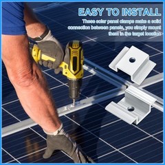 100 Pack Solar Panel Mid Clamps 1.06″ Aluminum Mounting Brackets Accessories