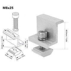 40mm 10PCS Aluminum Solar Panel Clamps For Fast Mounting On Roofs