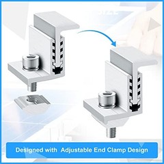 40 Pack Solar Panel End Clamp Z Bracket Mid Clamps Aluminum Mounting Kit Accesso
