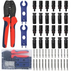 Solar Crimping Tool Kit for 2.5/4/6mm²/10-14AWG, with 12 Pairs Male Female So…