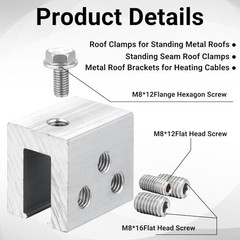 Tandefio 48 Sets Roof Clamp for Standing Metal Roof