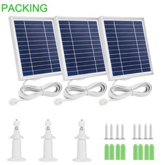 3 Pack Solar Charger for Arlo Pro 5S/4/3/Ultra 2/Go 2 – 11.5ft Waterproof Cable