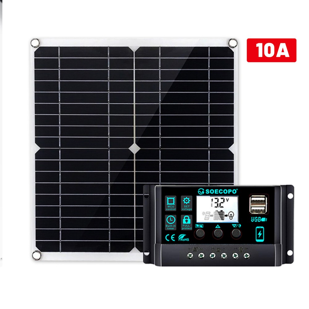 1200W Solar Panel Kit 10A-100A 12V Battery Charge Controller RV Caravan Boat