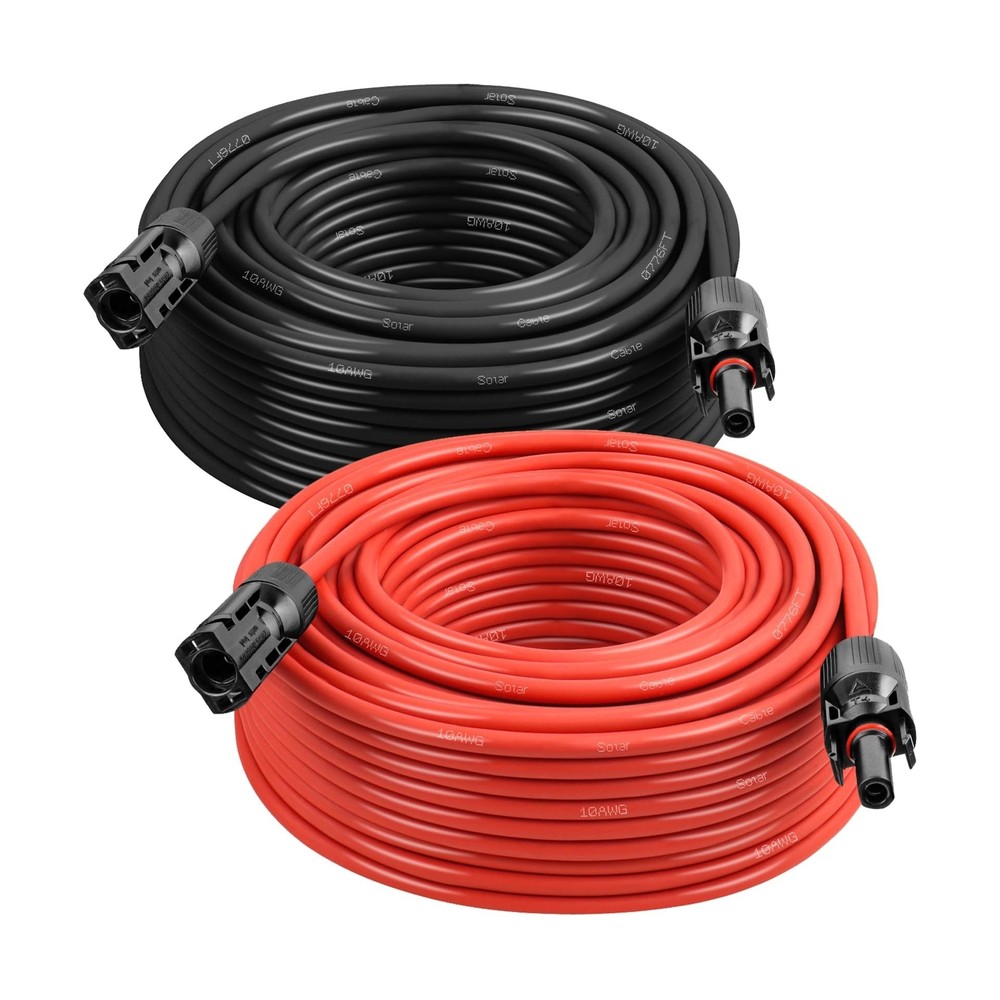 Solar Panel Extension Cable – 10AWG 100FT Solar Wire with Female & Male Water…