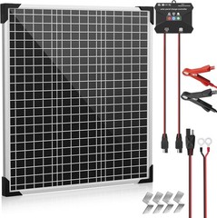 50W 24V Solar Panel Battery Charger Kit with MPPT Charge Controller