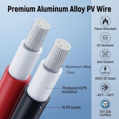 Cost-Effective 10 AWG Solar Extension Cable 2×20 FT – Black & Red Approved