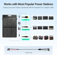 Portable Solar Panel, N-Type, 25% Efficiency, IP67 Waterproof | Only 5.91 100W