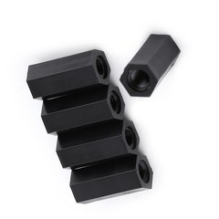 100Pcs Black M3x12mm Female Hex Threaded Spacer Standoff