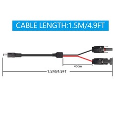 Solar Panel Connectors to DC 5.5×2.1mm Extension Power Cable 14AWG Solar Panel C