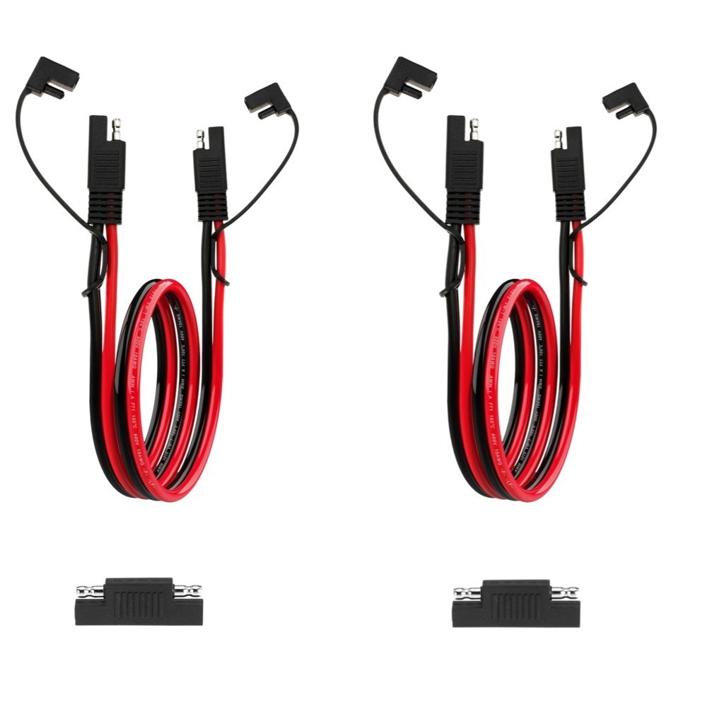 SAE 10AWG Extension Cable 1FT for Solar Panel RV Battery Automotive Marine,2 PCS