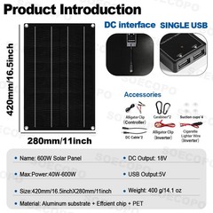 6000W DC to AC Solar Inverter Kit | Includes 2pc Solar Panels &Charge Controller