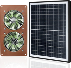 Zivif Solar Chicken Coop Fan Kit, 20W Solar Powered Exhaust Fan, Dual 3500RPM Fa