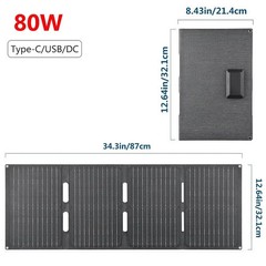 Luxuglow 80W Foldable Solar Panel Portable USB Type C Charger for Outdoor