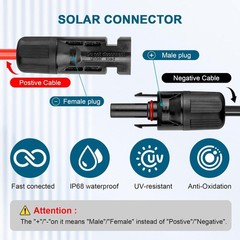 10 AWG Solar Extension Cable 30FT, Flexible Solar Panel Wire with Male to Female