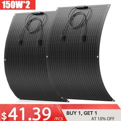 300W Watt Flexible Solar Panel Portable Mono RV Camping Battery Charge Boat 12V