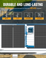200 Watt Solar Panel 18BB, 25% High Efficiency, N-Type 12V 200W Solar Panel, Mon