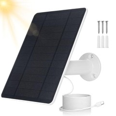 USB Solar Panel for Ring Camera – Type-C Solar Panel Charger 5v 6w with 10ft