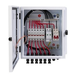 6 String Solar Combiner Box with 20A Fuse, Surge Protection & 63A Breaker
