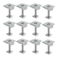 12pcs Solar Panel Mount Mid Clamps t Clips 45mm Aluminum for RVs White