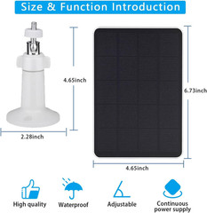 2 Pack Solar Panels Compatible with WYZE Battery Cam Pro, Solar Panels for Wirel