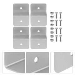 4Pcs Solar Panel Z-Brackets Durable Aluminum Support Stand Silver
