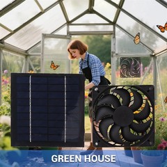 Chicken Coop Solar Fan, Outdoor Exhaust Ventilation Fan for Poultry Cage