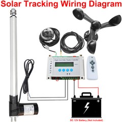 US 6000N Electronic Single Axis Solar Tracking Controller W/ Linear Actuator Kit