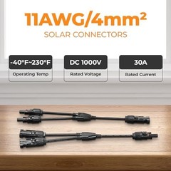 2 to 1 Solar Panel Splitter Connector Y Branch Cable 1000V Parallel Adapter (5 P