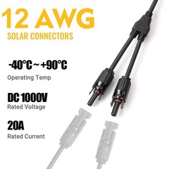 Solar Panel Y Branch Cable Connection Waterproof Adapter Connector Extension NEW