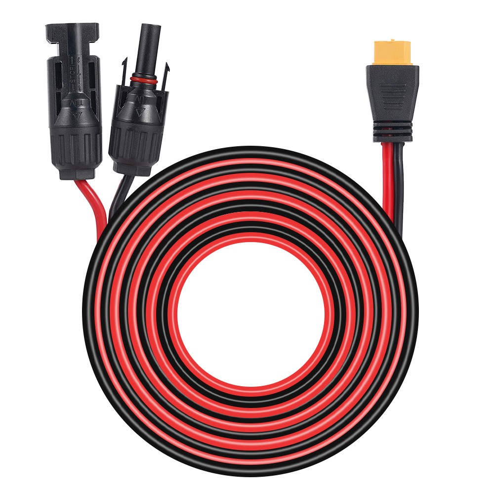 12 AWG 20ft XT60 Female to Solar Connector Solar Panel Extension Charging Cable