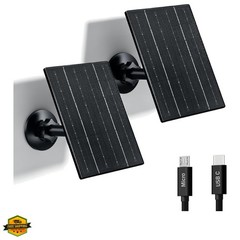 4W Camera Solar Panel, USB/Type-C Solar Charger with Rechargeable Battery Pow…