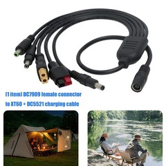 Compactly Solar Charging Cable DC7909 to XT60 DC5521 Power Cord for Easy Carying