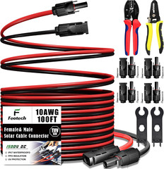Outdoor Automotive RV Boat Marine Twin Wire 10AWG 100FT Solar Extension Cable