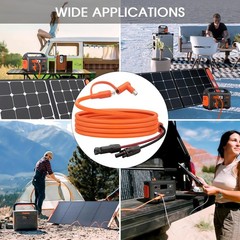 10FT MC4 to 8Mm Adapter Cable for Jackery | Universal Solar Panel Connector and