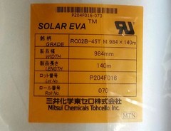 Solar EVA Power Panel Encapsulant Film RC02B-45T M 984 x 140m x 9 Rolls Pallet