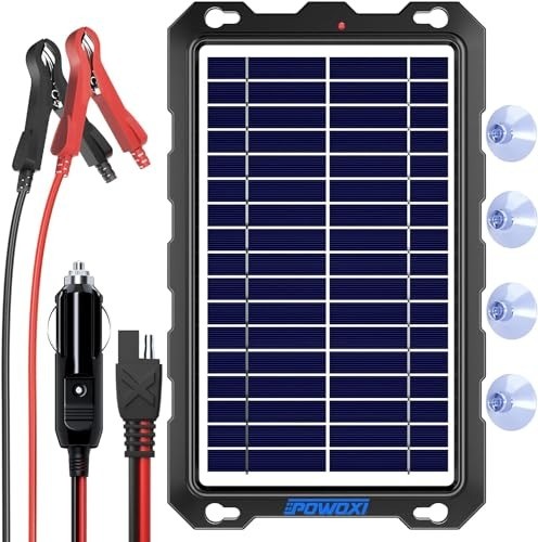 Upgraded 7.5W-Solar-Battery-Trickle-Charger-Maintainer-12V Portable Waterproo…