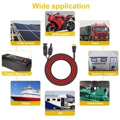 20ft Solar Panel Extension Cable Wire 12 AWG XT60 Female to Solar Connectors US